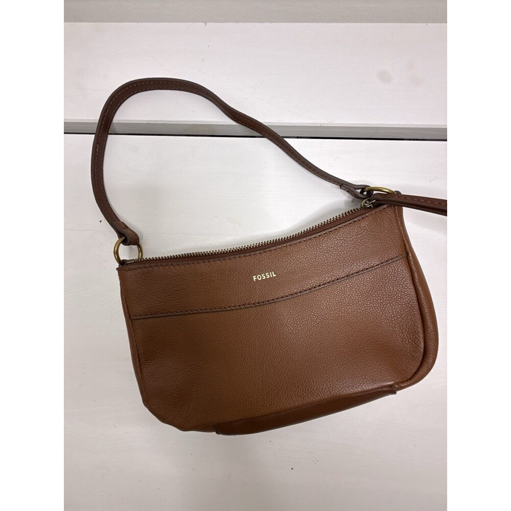 Fossil Brown Cowhide Leather Shoulder Bag / Small Hobo Purse